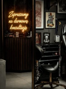 Wnętrze studia tatuażu Zajawa Tattoo Żary