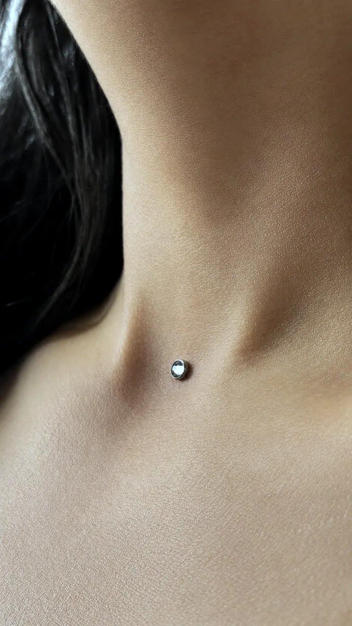 Cennik piercingu w Żarach — aktualne ceny przekłuć 9 Piercing dermal na dekolcie